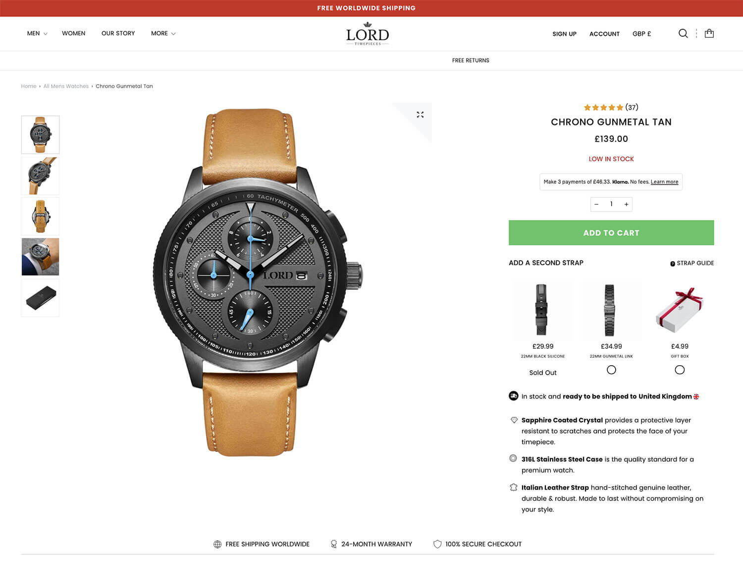 Lord Timepieces product page